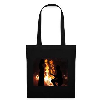 Silhouette de demande en mariage ardente - Sac en tissu - noir - Devant