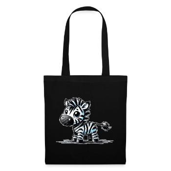 Zebra - Stoffbeutel - Schwarz - Vorne