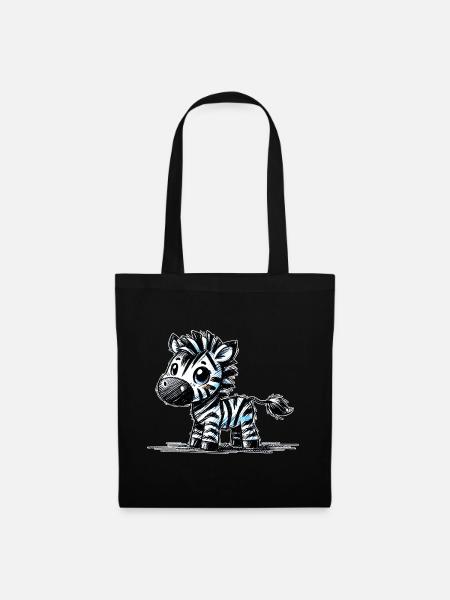 Zebra - Stoffbeutel - Schwarz