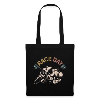 retro superbike raceday Motorrad used look Symbol - Stoffbeutel - Schwarz - Vorne