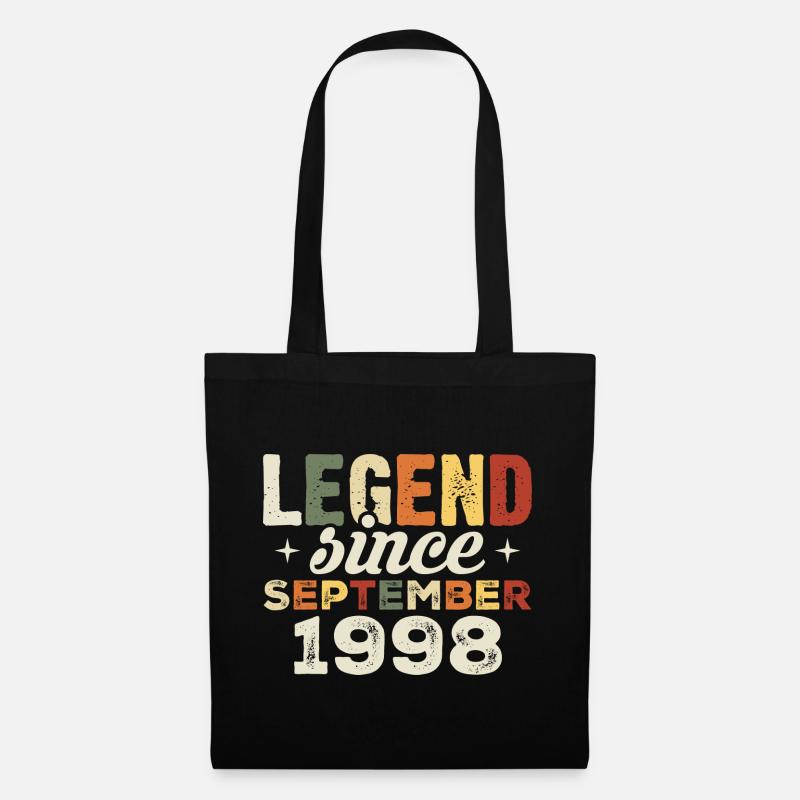 Legendär seit September 1998 Geburtstag September - Stoffbeutel - Schwarz