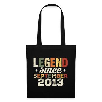 Legendär seit September 2013 Geburtstag September - Stoffbeutel - Schwarz - Vorne