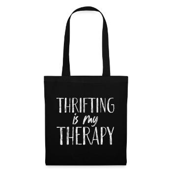 Thrifting Is My Therapy 5 - Stoffbeutel - Schwarz - Vorne