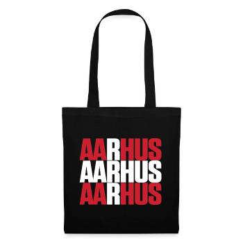 Aarhus Denmark Flag - Tote Bag - black - Front