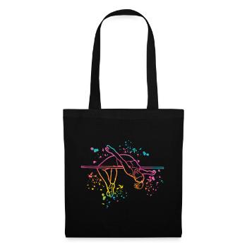 Saut en hauteur Aquarelle Saut en hauteur - Sac en tissu - noir - Devant