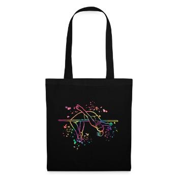Saut en hauteur Aquarelle Saut en hauteur - Sac en tissu - noir - Devant