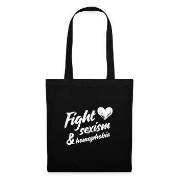 Fight sexism and homophobia - Tote Bag - black - Front