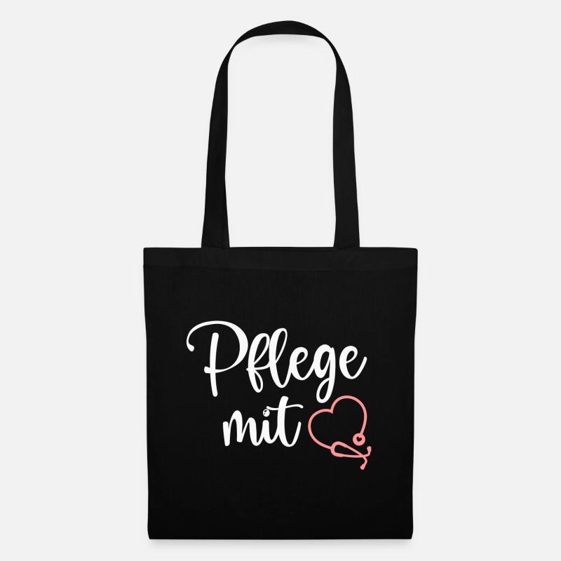 Pflege Krankenschwester - Stoffbeutel - Schwarz
