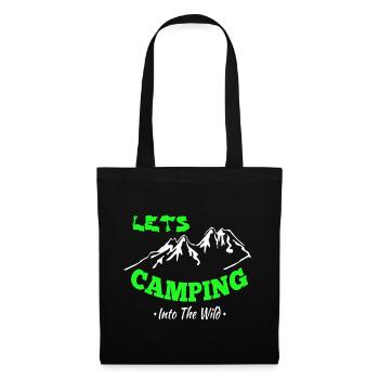 Camping Zelten Erlebnis in der Wildnis - Stoffbeutel - Schwarz - Vorne