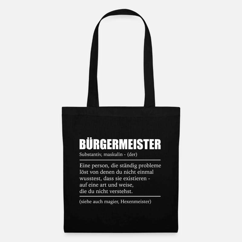 Bürgermeister Mayor Stadt Geschenk - Stoffbeutel - Schwarz