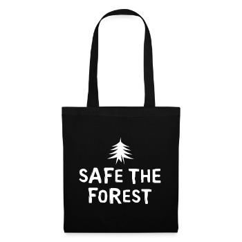 en toute sécurité dans la forêt - Illustration de logo minimal d’arbre - Sac en tissu - noir - Devant