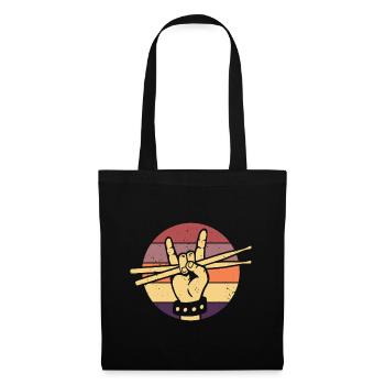 Drummer Retro Drum Musician Drumsticks Drumset - Tote Bag - black - Front