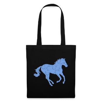 Cheval au galop - Sac en tissu - noir - Devant