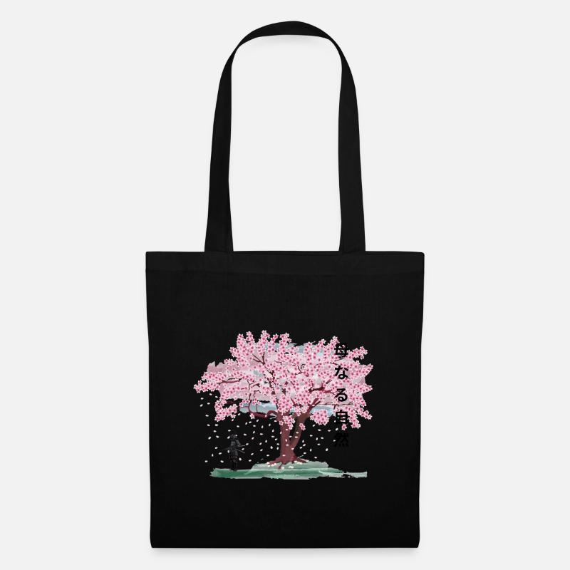 Under the blossoming cherry tree - Tote Bag - black