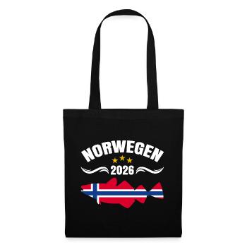 Norwegen Angeltour 2026 - Stoffbeutel - Schwarz - Vorne