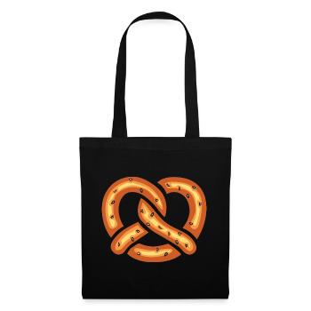 Lustige Brezel Cartoon Illustration - Stoffbeutel - Schwarz - Vorne