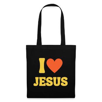 I Love Jesus Love Christian Shirt Faith - Tote Bag - black - Front