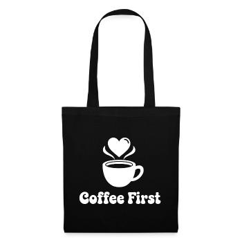Coffee First Heart Design - Tote Bag - black - Front