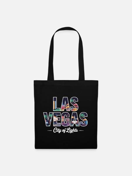 Las Vegas City of Lights – Retro Casino - Stoffbeutel - Schwarz