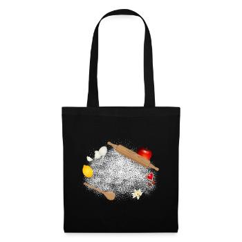 Flour and ingredients – atmospheric kitchen motif - Tote Bag - black - Front