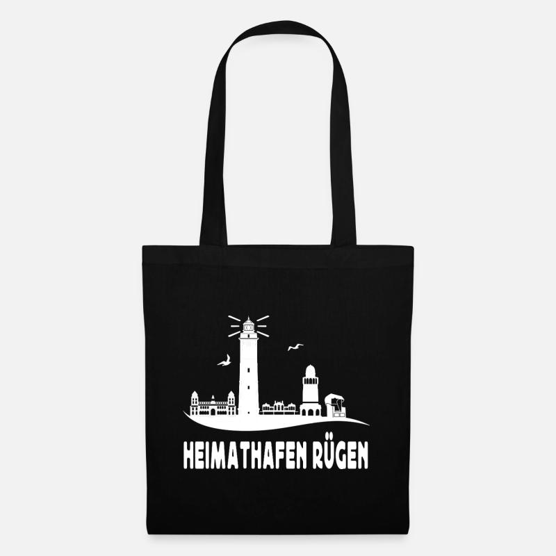 Leuchtturm Rügen Heimathafen - Stoffbeutel - Schwarz