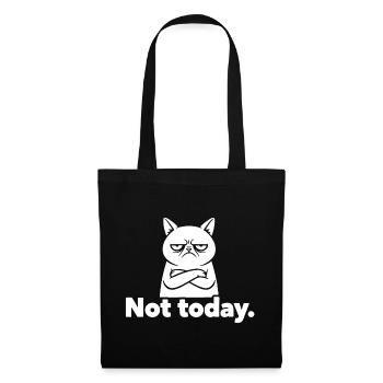 Grimmige Katze Not Today Meme - Stoffbeutel - Schwarz - Vorne