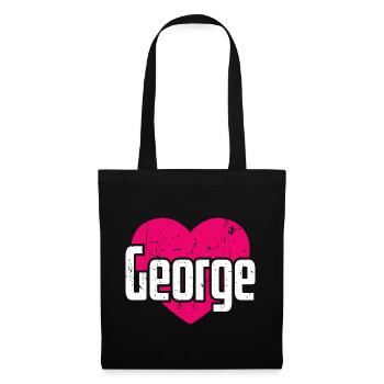 I Love George Pink Heart I Love George - Tote Bag - black - Front