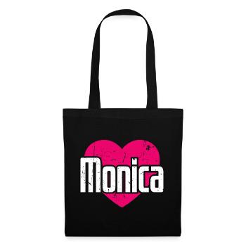 I Love Monica Pink Heart I Love Monica - Tote Bag - black - Front