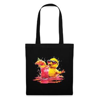 Cool chick with cocktail and sunglasses - Tote Bag - black - Front