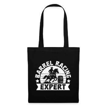 Cowboy expert en courses de tonneaux de rodéo - Sac en tissu - noir - Devant