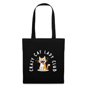 Crazy Cat Lady Club Lustige Katzen Doodle - Stoffbeutel - Schwarz - Vorne