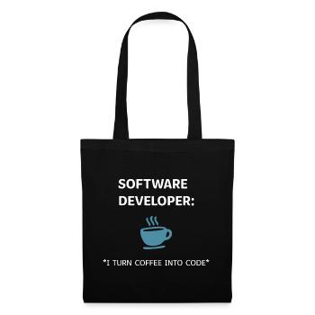 Software Developer - Coffee Edition - Stoffbeutel - Schwarz - Vorne