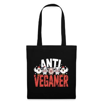Anti Veganer - Mèmes allemands drôles - Sac en tissu - noir - Devant