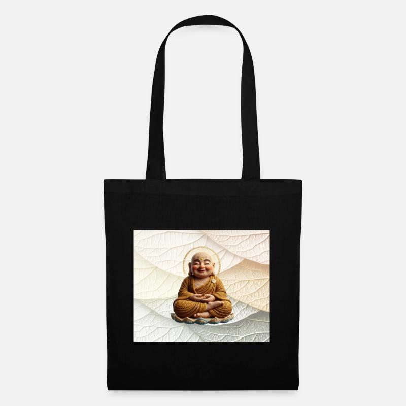 Buddha on leaf pattern - Tote Bag - black