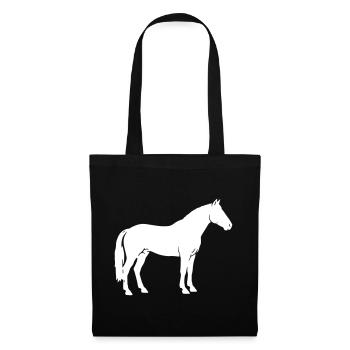 Silhouette du cheval Vecteur de montée debout - Sac en tissu - noir - Devant