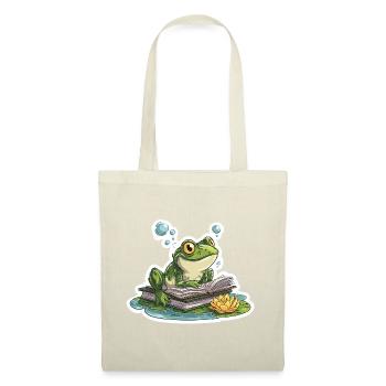 Frog Reading Pond Librarian Humor Reading - Tote Bag - nature - Front