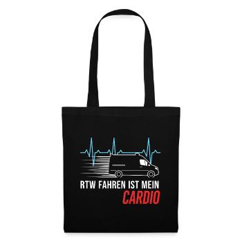 RTW Ambulanz Rettungswagen Rettungsdienst Sanität - Stoffbeutel - Schwarz - Vorne