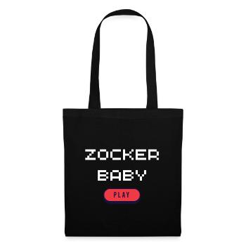 Zocker Baby  - Stoffbeutel - Schwarz - Vorne