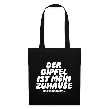 Der Gipfel ist mein Zuhause Spruch - Stoffbeutel - Schwarz - Vorne