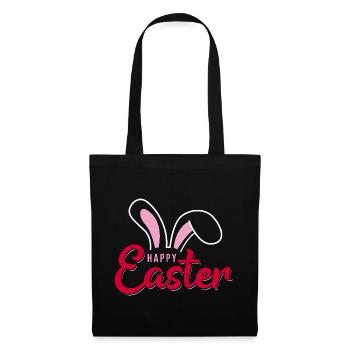 Joyeuses Écritures du Lapin de Pâques - Sac en tissu - noir - Devant