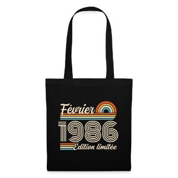 Nées en Février 1986 | 40ème Anniversaire - Sac en tissu - noir - Devant