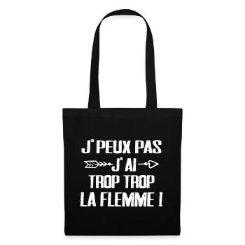 J'peux Pas J'ai trop trop La Flemme - Sac en tissu - noir - Devant