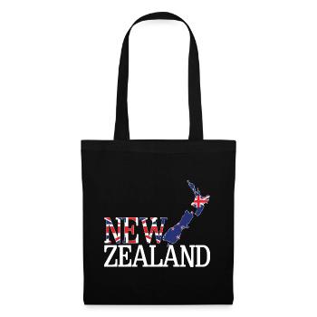 Carte terrestre de la Nouvelle-Zélande - Sac en tissu - noir - Devant