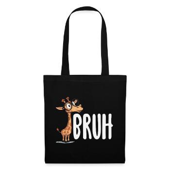 Bruh Giraffe with Glasses Funny Meme - Tote Bag - black - Front