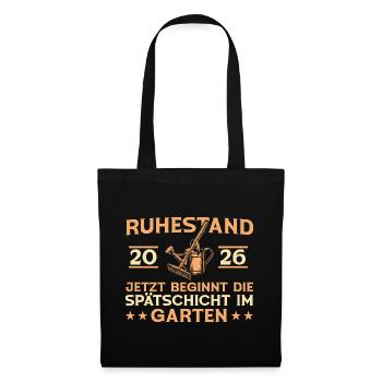 Gärtner Ruhestand 2026 Rente Garten Geschenk - Stoffbeutel - Schwarz - Vorne