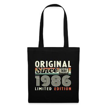 1986 Vintage Rétro Cadeau D'anniversaire - Sac en tissu - noir - Devant