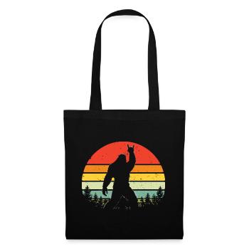 Bigfoot Rock on Shield Sasquatch Yeti Rock & Roll - Tote Bag - black - Front