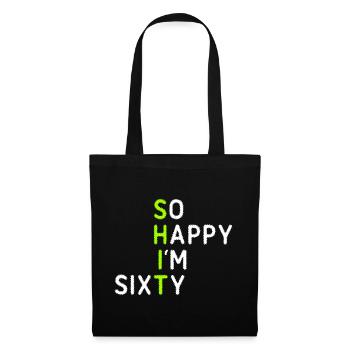 Tellement heureuse d’avoir soixante ans - Sac en tissu - noir - Devant