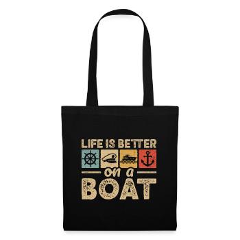 Capitaine de bateau nautique Marin Naviguant - Sac en tissu - noir - Devant