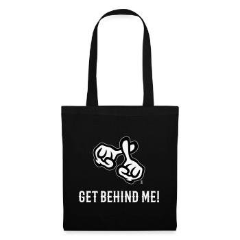 Derrière moi ! (Croix / Bible / Religion / NEG 2C) - Sac en tissu - noir - Devant